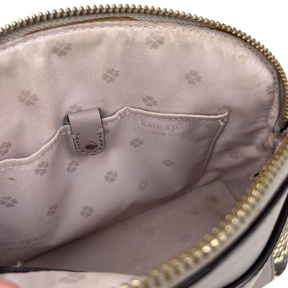 Kate Spade NY Louise Python Embossed Taupe Crossbody Purse - Picture 13 of 16